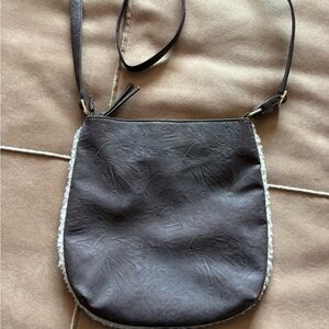 Elegant Brown Shearling Women's Shoulder/crossbody Bag